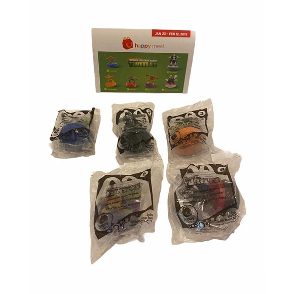 McDonald’s 2015 Teenage Mutant Ninja Turtle’s Incomplete 5 Pc happy meal Toy Set - Picture 1 of 6